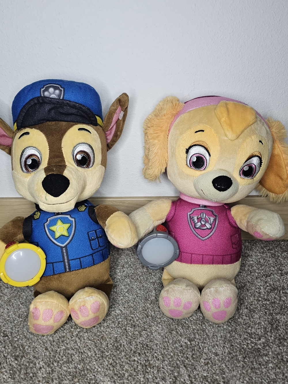 Paw Patrol Plush Set - Chase (Blue) & Skye (Pink)